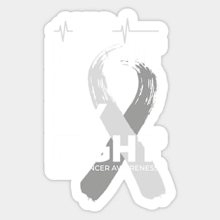 His Fight Is My Fight Brain Cancer Awareness Sticker